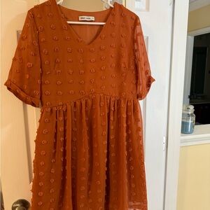 Grace Karin Rust Textured Dress